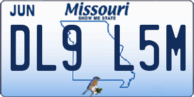 MO license plate DL9L5M