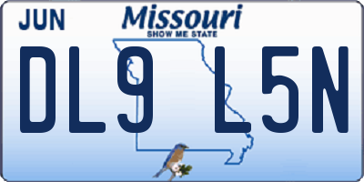 MO license plate DL9L5N