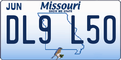 MO license plate DL9L5O