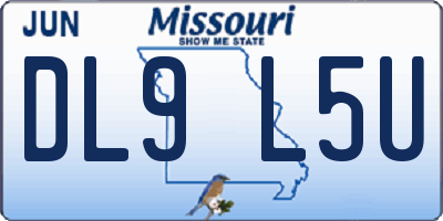 MO license plate DL9L5U