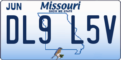 MO license plate DL9L5V