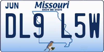 MO license plate DL9L5W