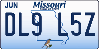 MO license plate DL9L5Z