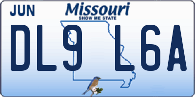 MO license plate DL9L6A