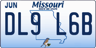 MO license plate DL9L6B