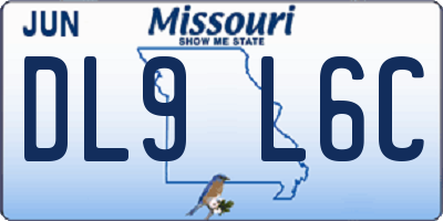 MO license plate DL9L6C