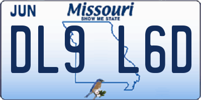 MO license plate DL9L6D