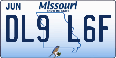 MO license plate DL9L6F
