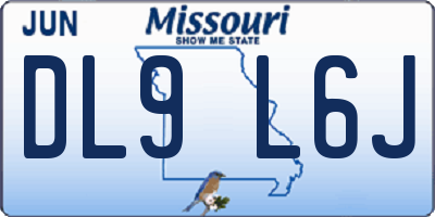 MO license plate DL9L6J