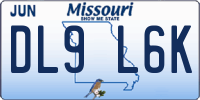 MO license plate DL9L6K