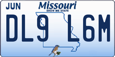 MO license plate DL9L6M