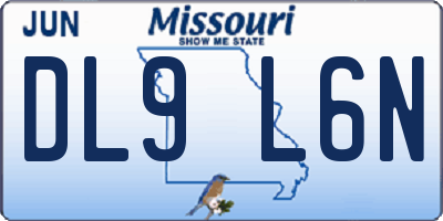 MO license plate DL9L6N