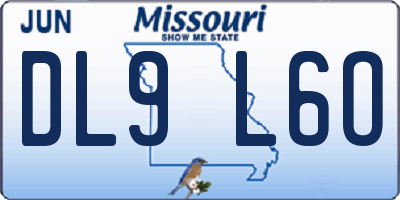 MO license plate DL9L6O