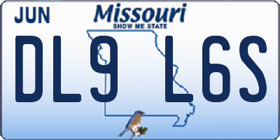 MO license plate DL9L6S