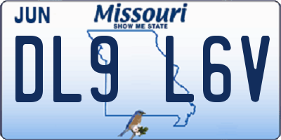 MO license plate DL9L6V