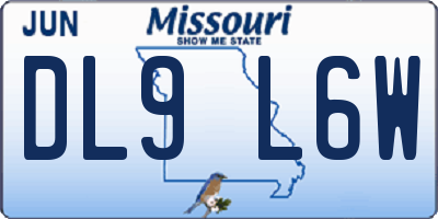 MO license plate DL9L6W
