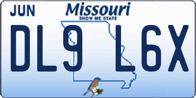 MO license plate DL9L6X