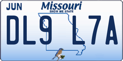 MO license plate DL9L7A