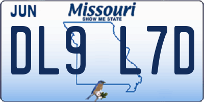 MO license plate DL9L7D