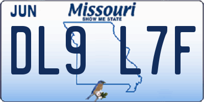 MO license plate DL9L7F