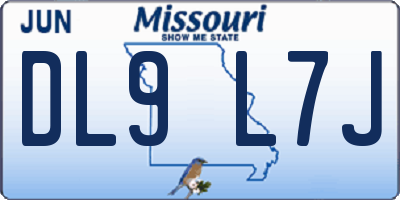 MO license plate DL9L7J