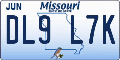 MO license plate DL9L7K