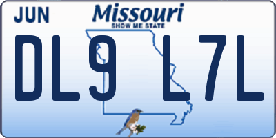 MO license plate DL9L7L