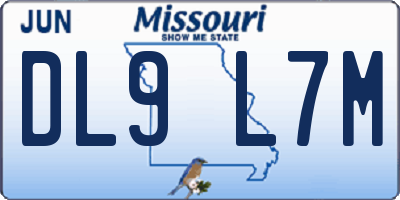 MO license plate DL9L7M