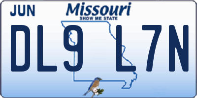 MO license plate DL9L7N