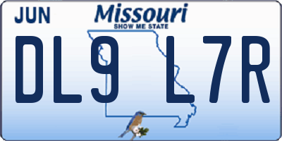MO license plate DL9L7R