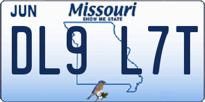 MO license plate DL9L7T