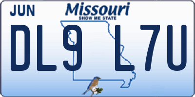 MO license plate DL9L7U