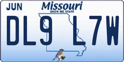 MO license plate DL9L7W