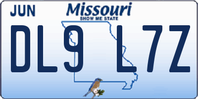 MO license plate DL9L7Z