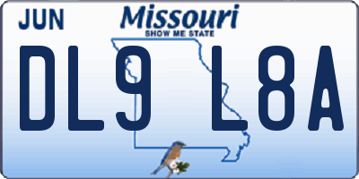 MO license plate DL9L8A