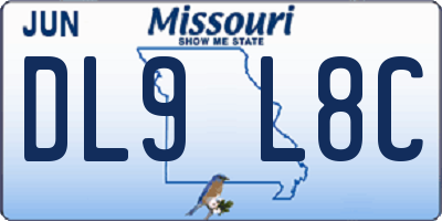 MO license plate DL9L8C