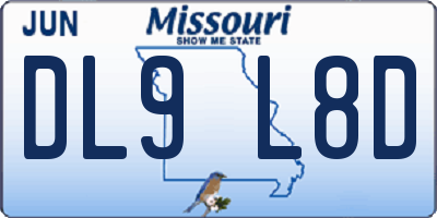 MO license plate DL9L8D