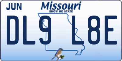 MO license plate DL9L8E
