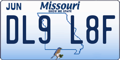 MO license plate DL9L8F
