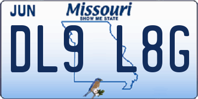 MO license plate DL9L8G