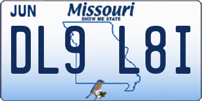 MO license plate DL9L8I