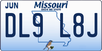 MO license plate DL9L8J
