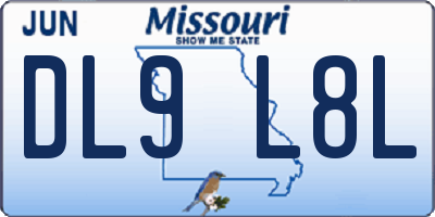 MO license plate DL9L8L