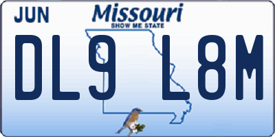 MO license plate DL9L8M