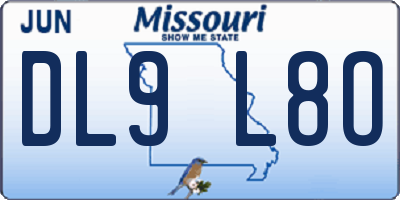 MO license plate DL9L8O