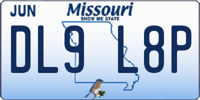 MO license plate DL9L8P