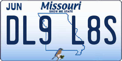 MO license plate DL9L8S
