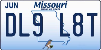 MO license plate DL9L8T