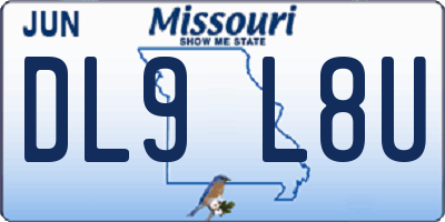 MO license plate DL9L8U