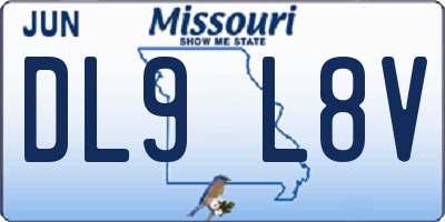 MO license plate DL9L8V
